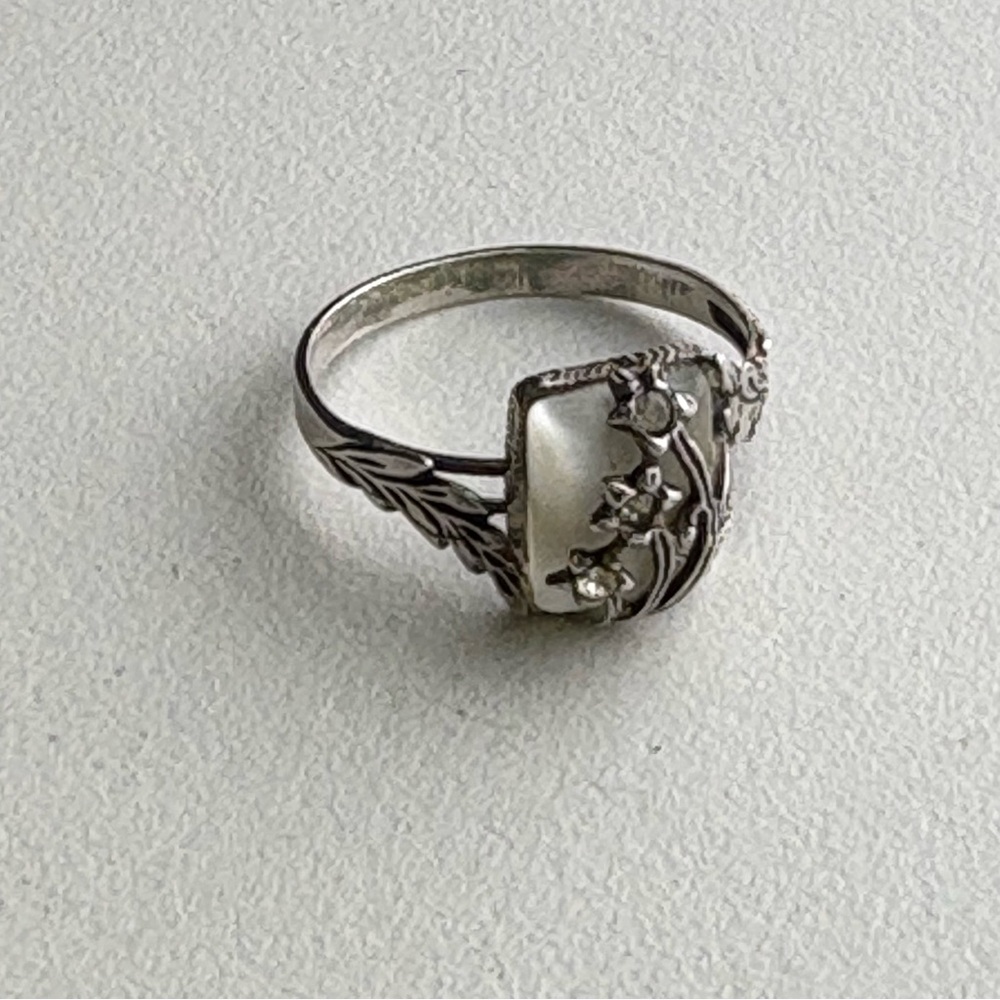 5 vintage sterling silver 925 ring bundle citrine amethyst mop crystal - Picture 11 of 15